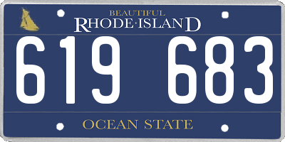RI license plate 619683