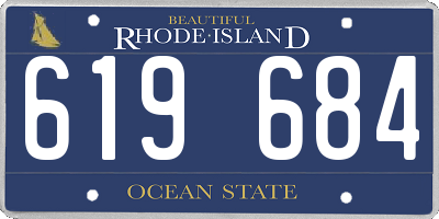 RI license plate 619684
