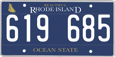 RI license plate 619685