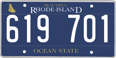 RI license plate 619701