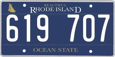 RI license plate 619707
