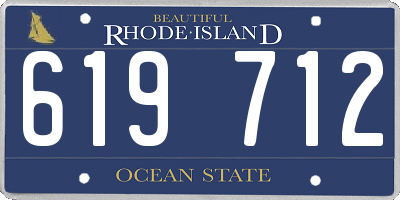 RI license plate 619712