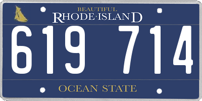 RI license plate 619714