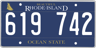 RI license plate 619742