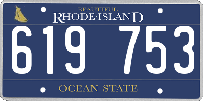 RI license plate 619753