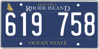 RI license plate 619758