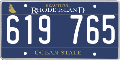 RI license plate 619765