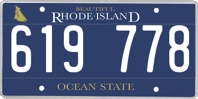 RI license plate 619778