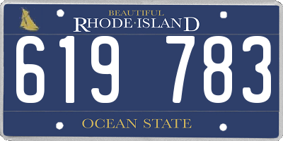 RI license plate 619783