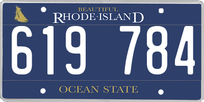 RI license plate 619784