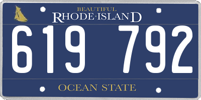 RI license plate 619792