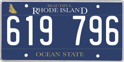 RI license plate 619796