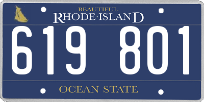 RI license plate 619801