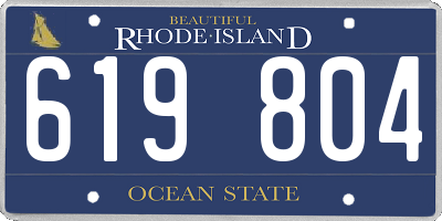 RI license plate 619804