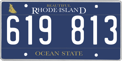 RI license plate 619813
