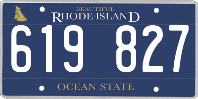 RI license plate 619827