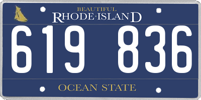 RI license plate 619836
