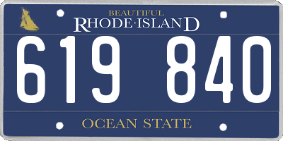 RI license plate 619840