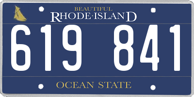 RI license plate 619841