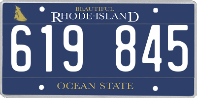 RI license plate 619845