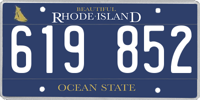 RI license plate 619852