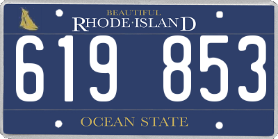 RI license plate 619853