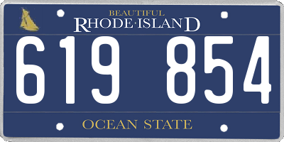 RI license plate 619854