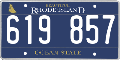 RI license plate 619857