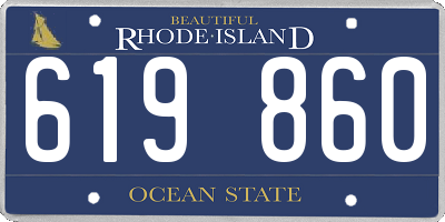 RI license plate 619860