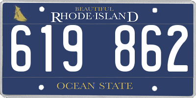 RI license plate 619862