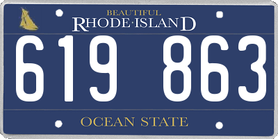 RI license plate 619863