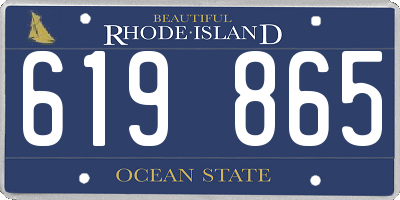 RI license plate 619865