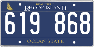RI license plate 619868
