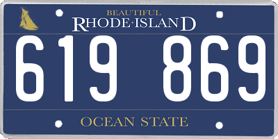 RI license plate 619869