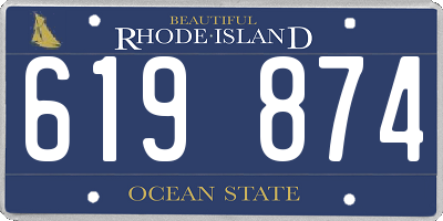 RI license plate 619874