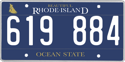 RI license plate 619884