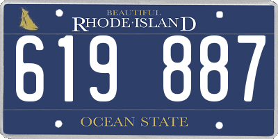 RI license plate 619887