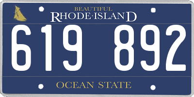 RI license plate 619892