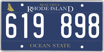RI license plate 619898