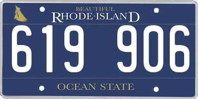 RI license plate 619906