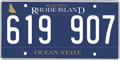 RI license plate 619907