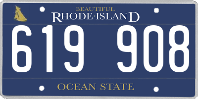 RI license plate 619908