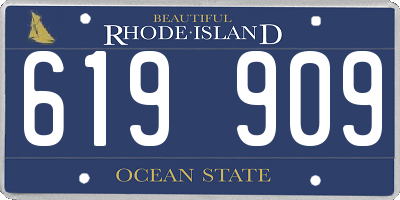 RI license plate 619909