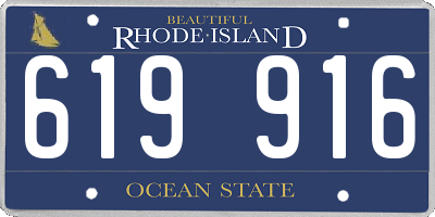 RI license plate 619916