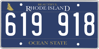 RI license plate 619918