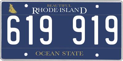 RI license plate 619919