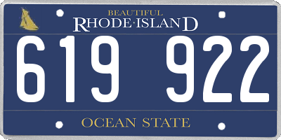 RI license plate 619922