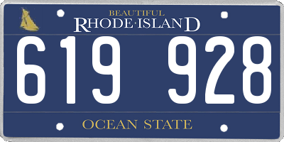 RI license plate 619928