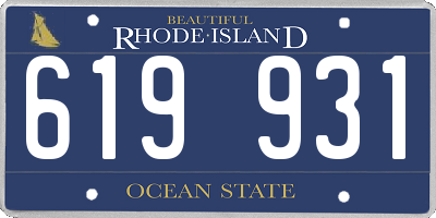 RI license plate 619931