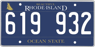RI license plate 619932